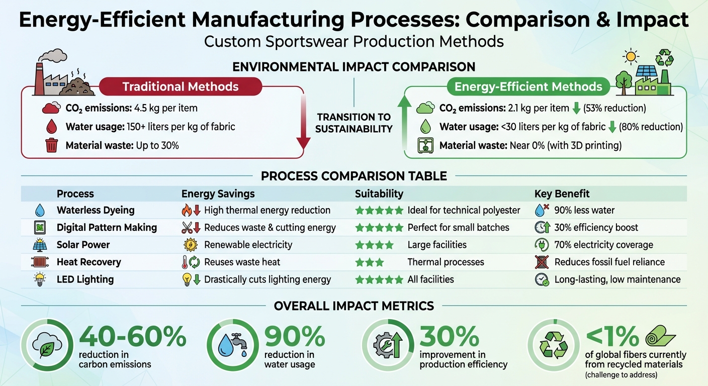 Energy-Efficient Sportswear Manufacturing: Process Comparison and Environmental Impact