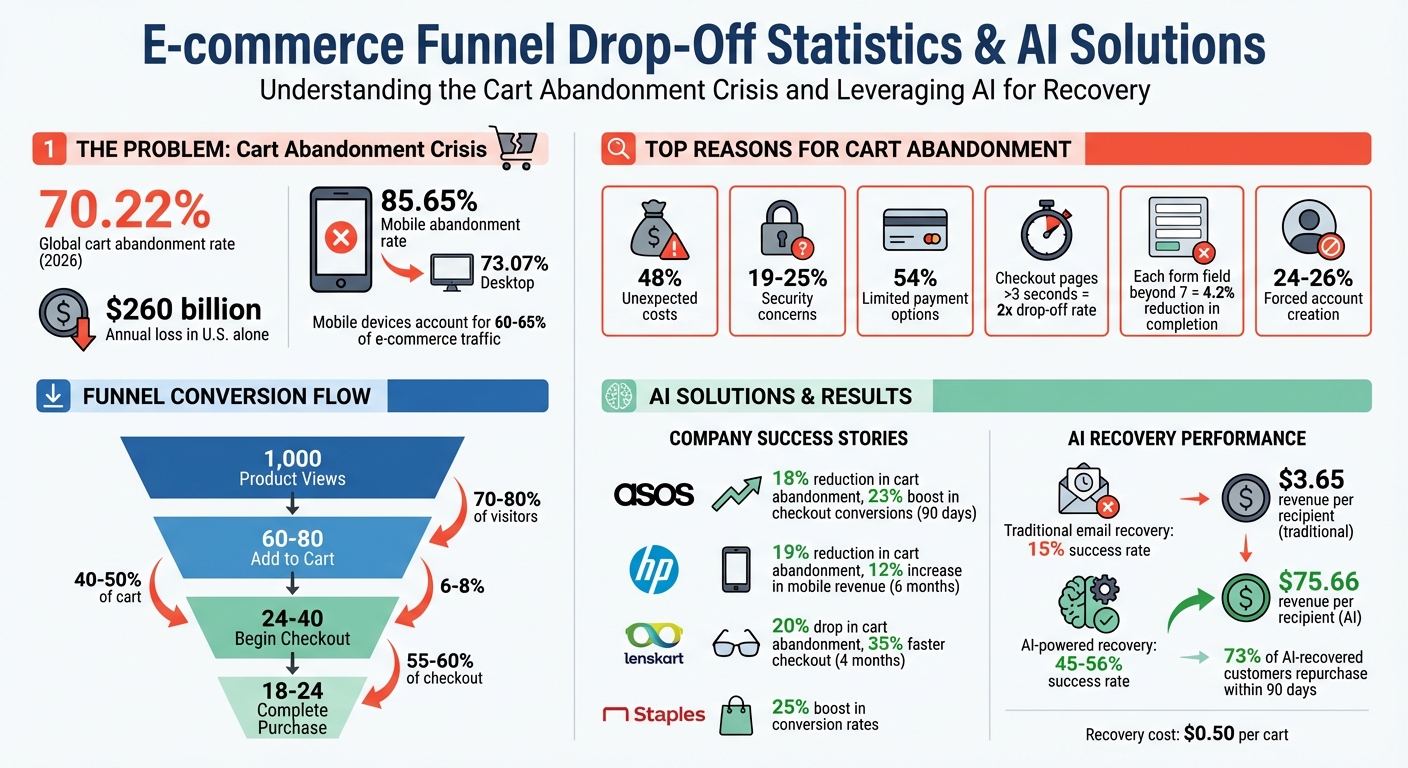 E-commerce Funnel Drop-Off Rates and AI Impact Statistics