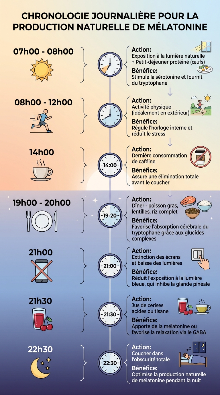 Routine quotidienne pour optimiser la production de mélatonine naturellement