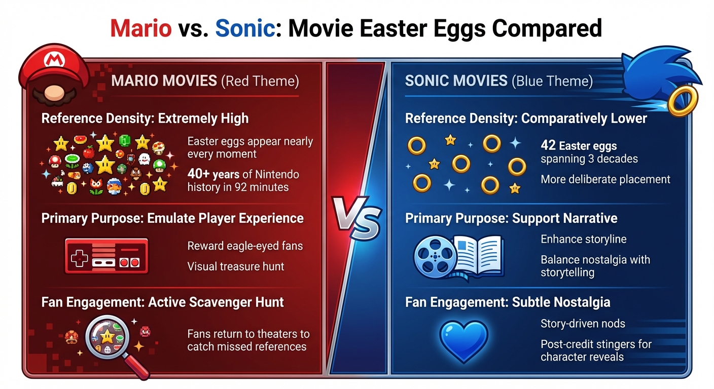 Mario vs Sonic Movie Easter Eggs Comparison