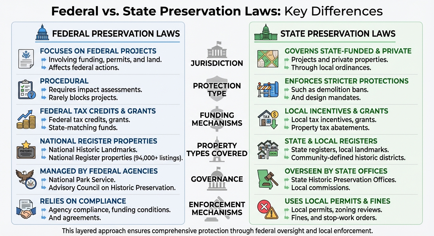 Federal vs State Historic Preservation Laws: Key Differences in Jurisdiction, Protection, and Enforcement