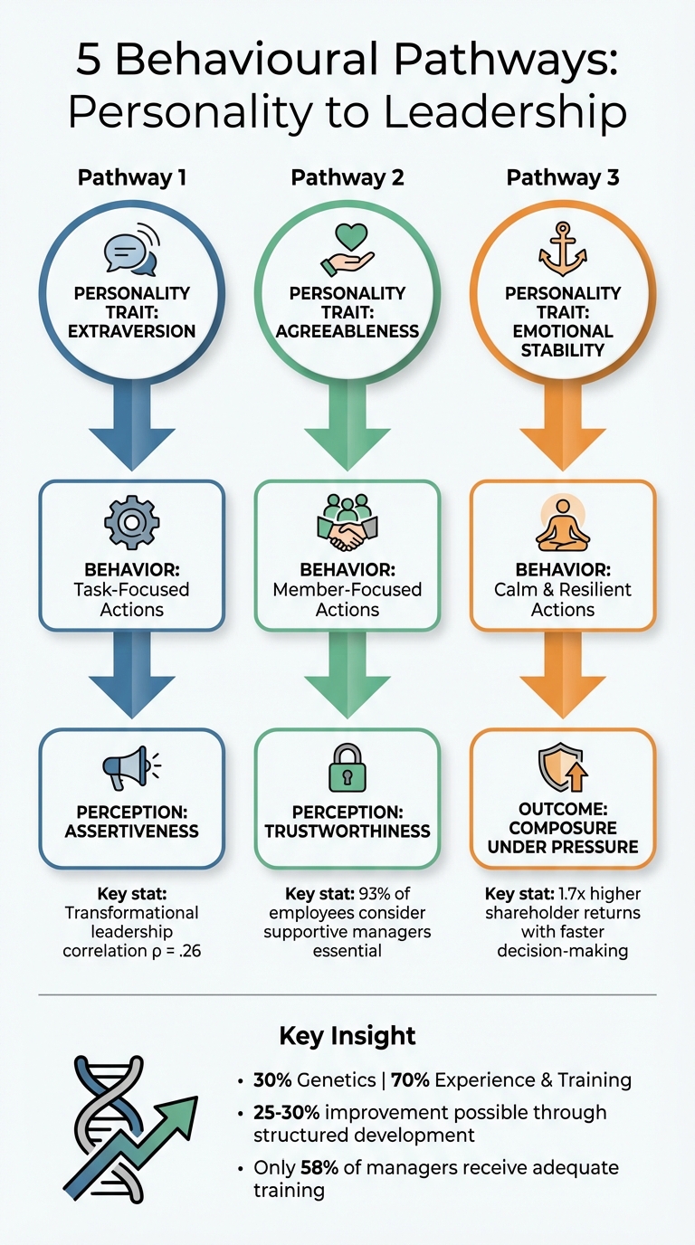 5 Behavioral Pathways Linking Personality Traits to Leadership Effectiveness