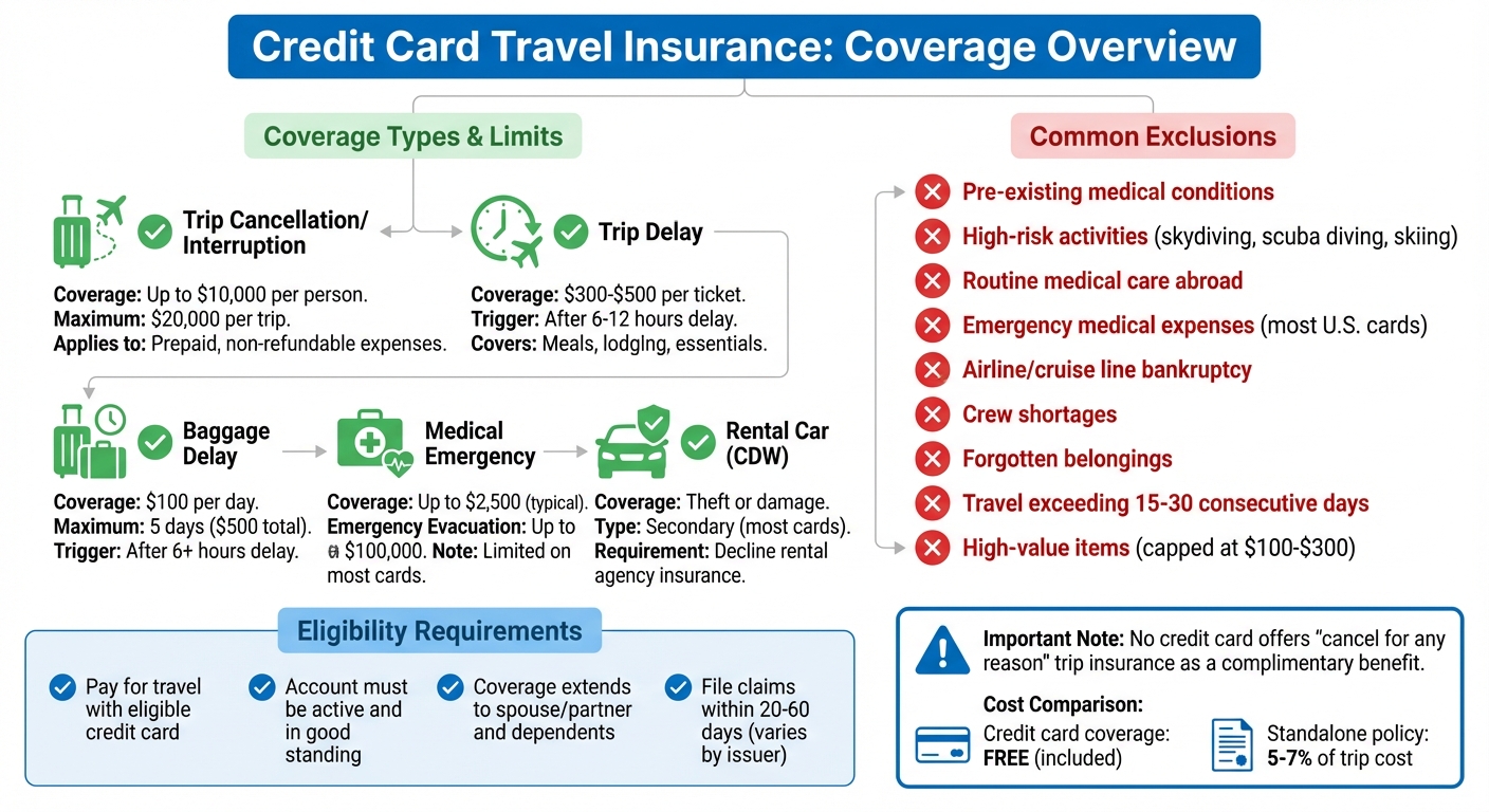 Credit Card Travel Insurance Coverage Types, Limits, and Exclusions Comparison