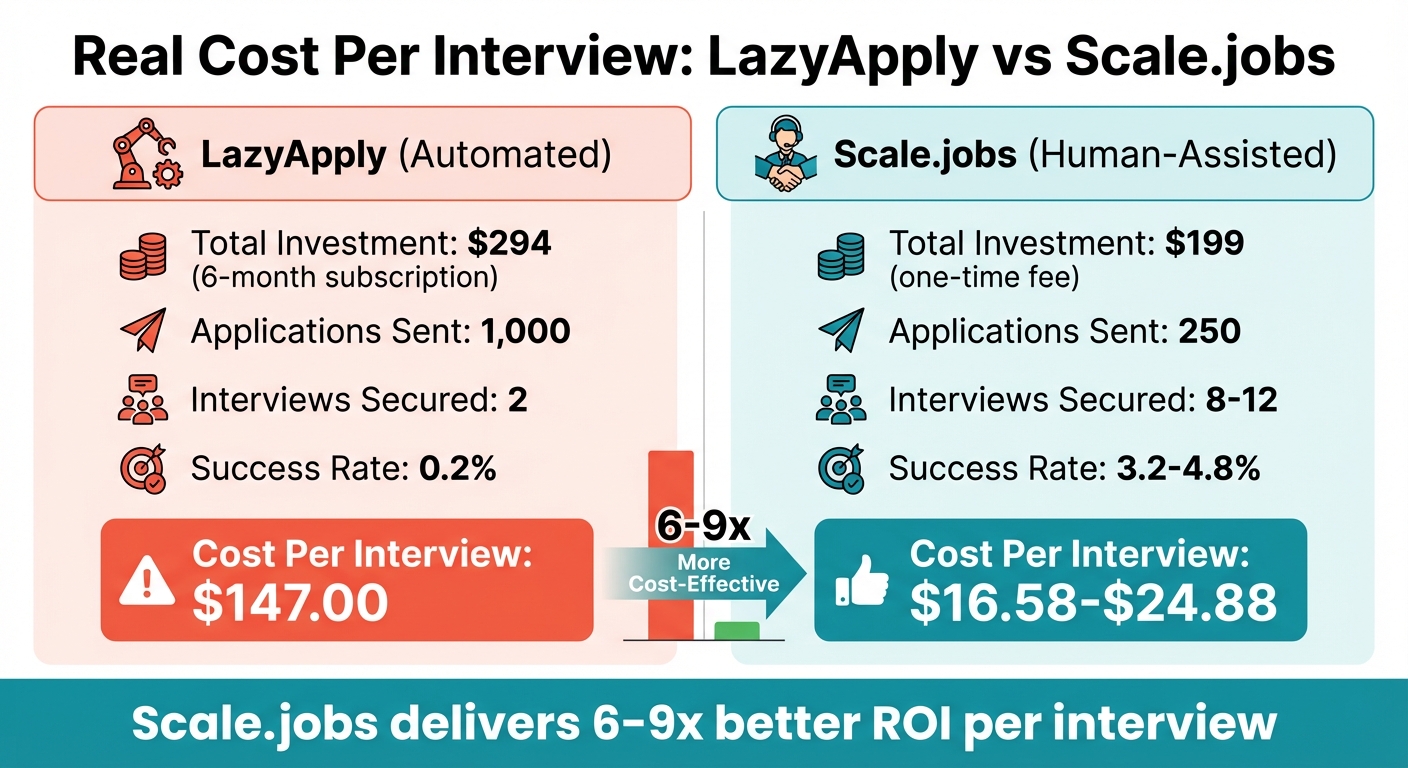 LazyApply vs Scale.jobs Cost Per Interview Comparison