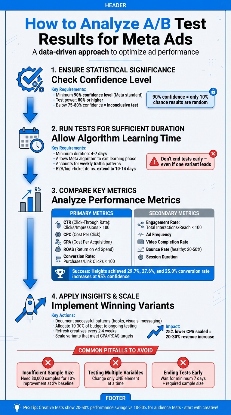 4-Step Process to Analyze A/B Test Results for Meta Ads