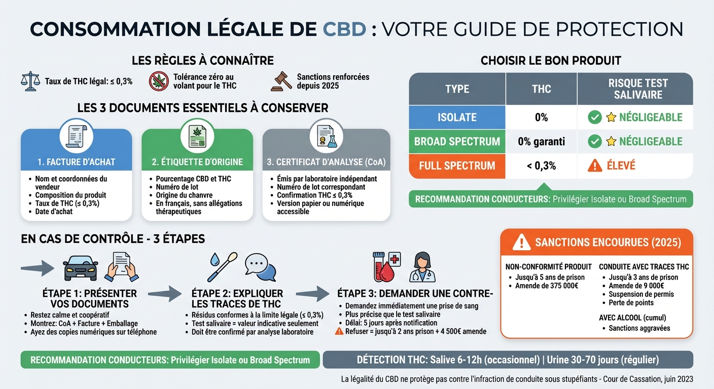 Guide pratique : prouver la légalité de votre CBD lors d'un contrôle routier en France