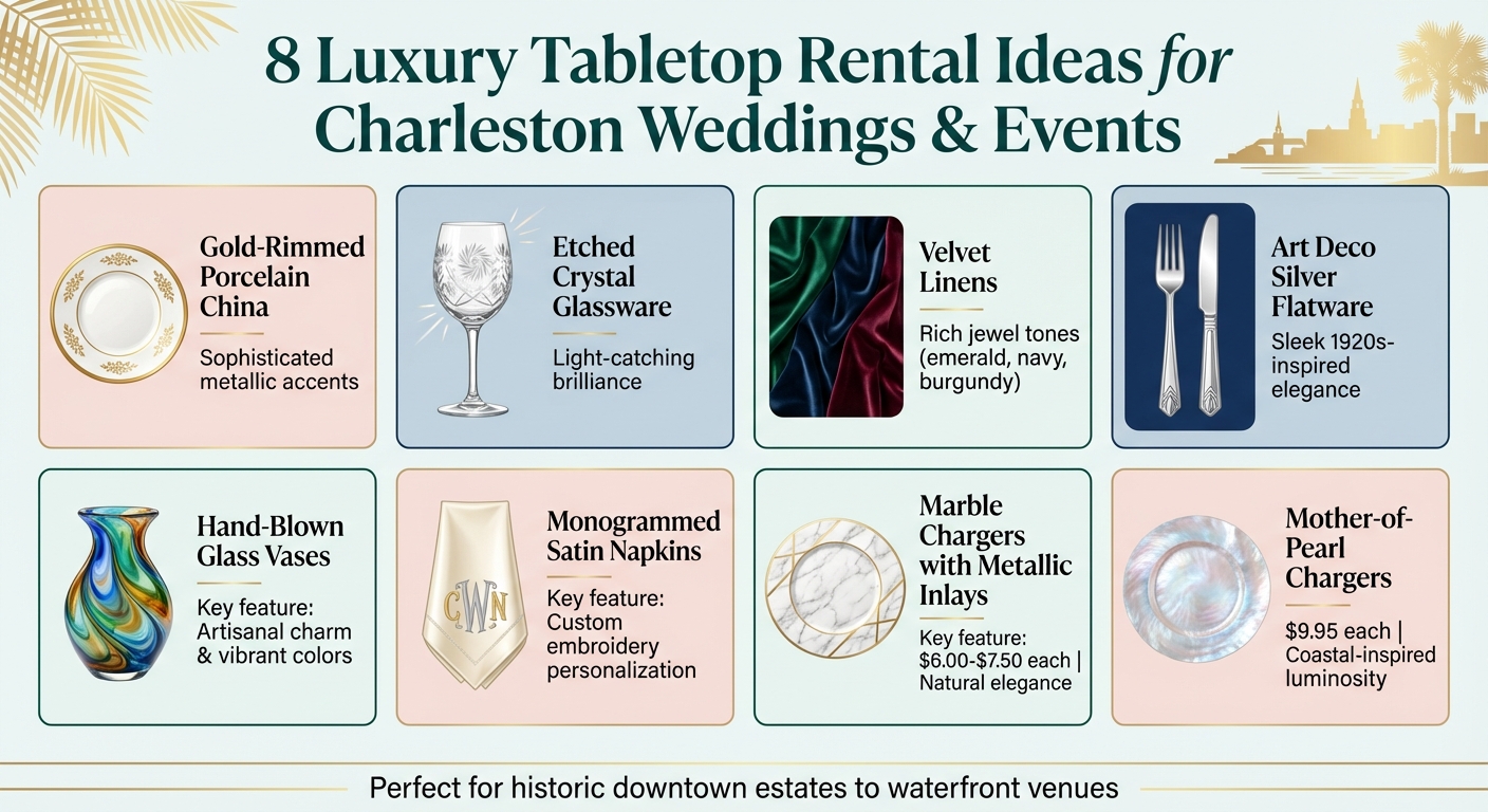 8 Luxury Tabletop Rental Ideas for Charleston Weddings