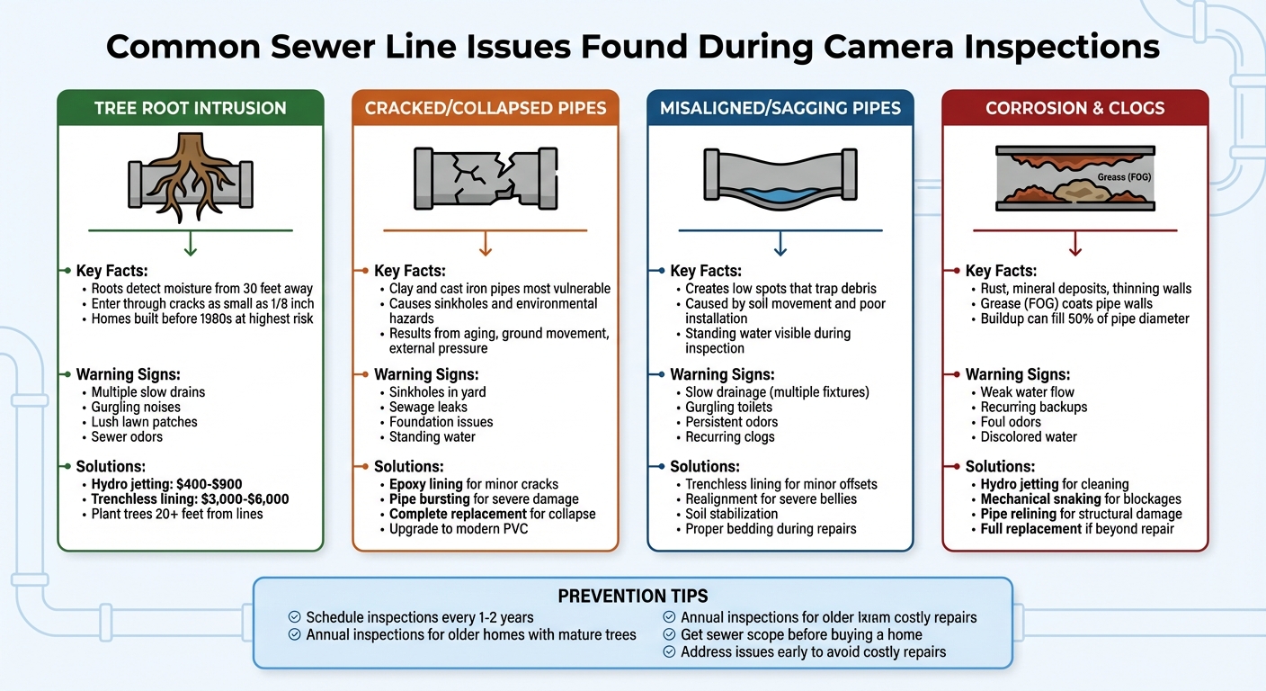 Common Sewer Line Problems Detected by Camera Inspections