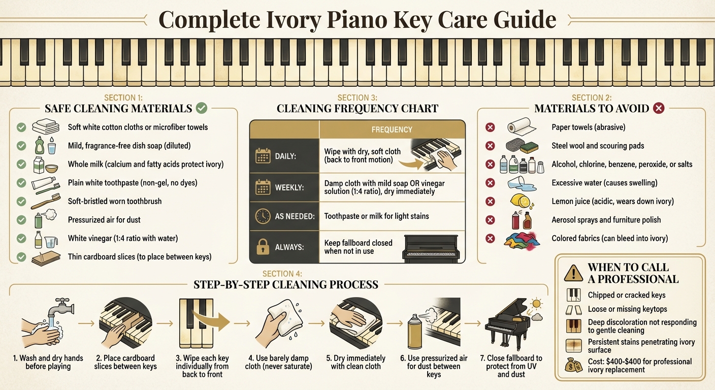 Ivory Piano Key Care and Cleaning Guide