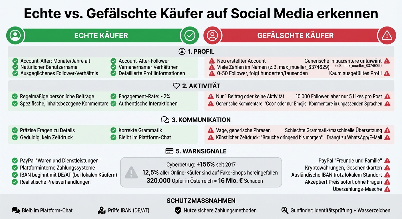 Echte vs. gefälschte Käufer auf Social Media erkennen