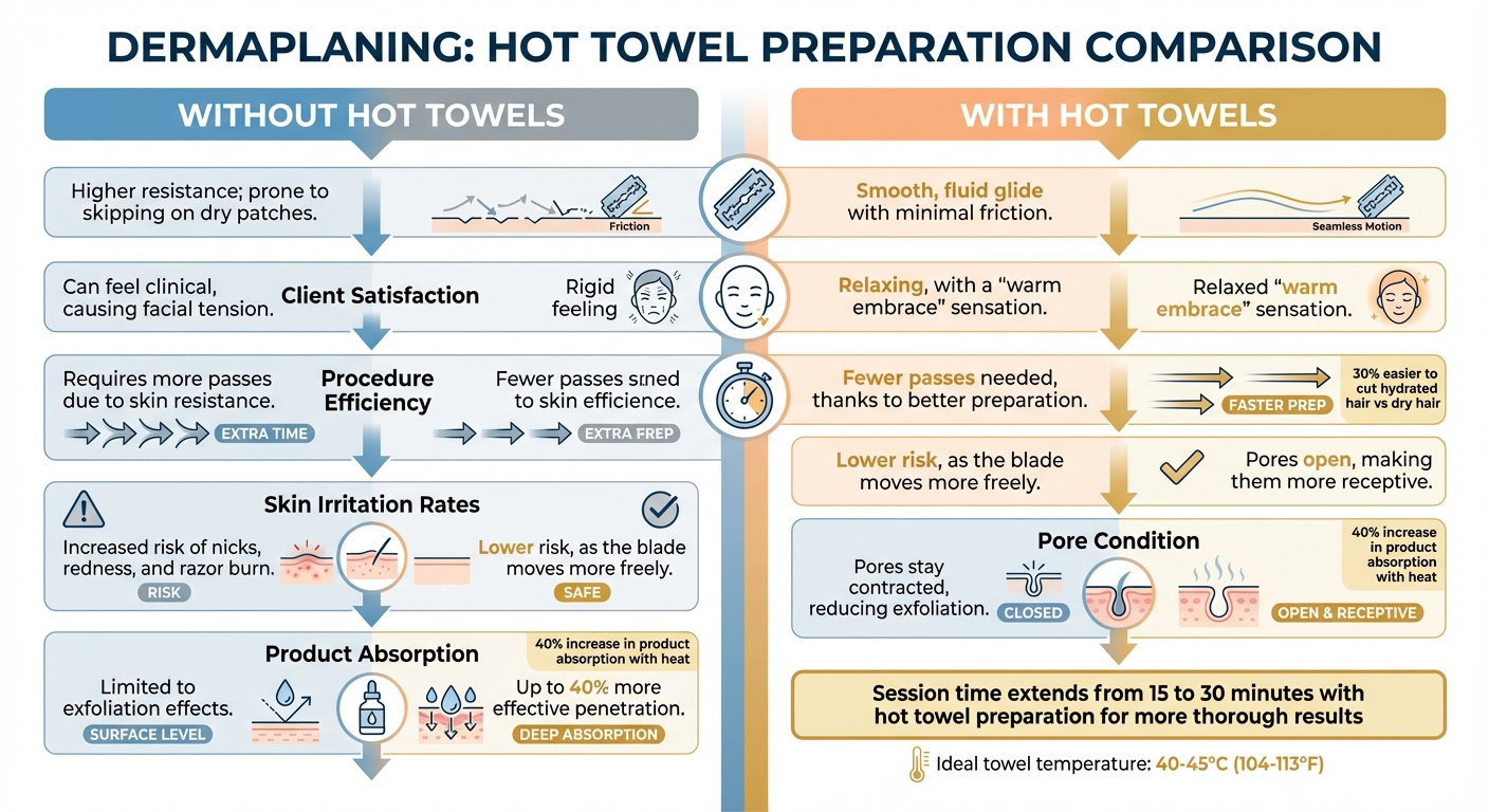 Dermaplaning Results: Hot Towel Treatment vs Standard Technique Comparison