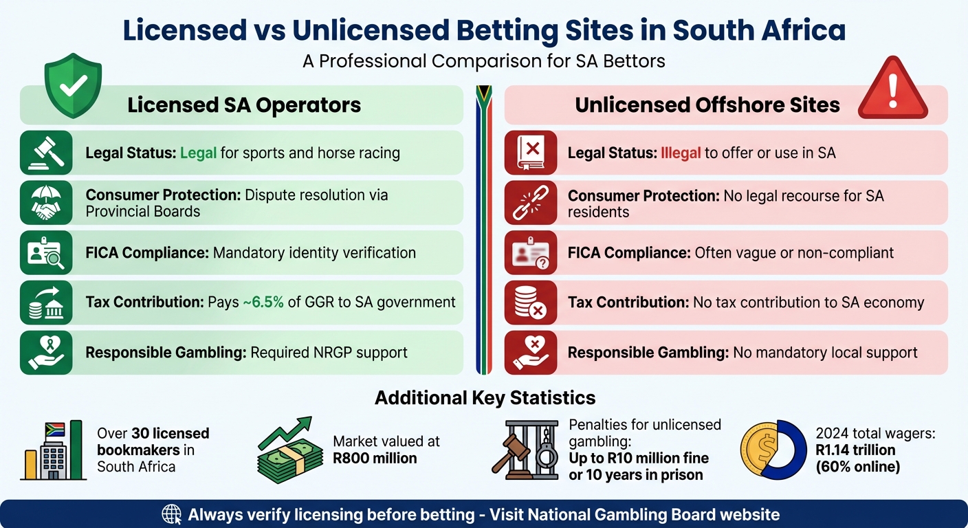 Licensed vs Unlicensed Betting Sites in South Africa Comparison