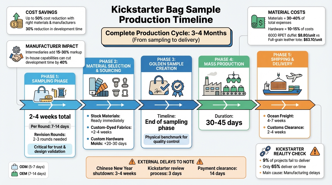 Kickstarter Bag Sample Production Timeline and Key Milestones