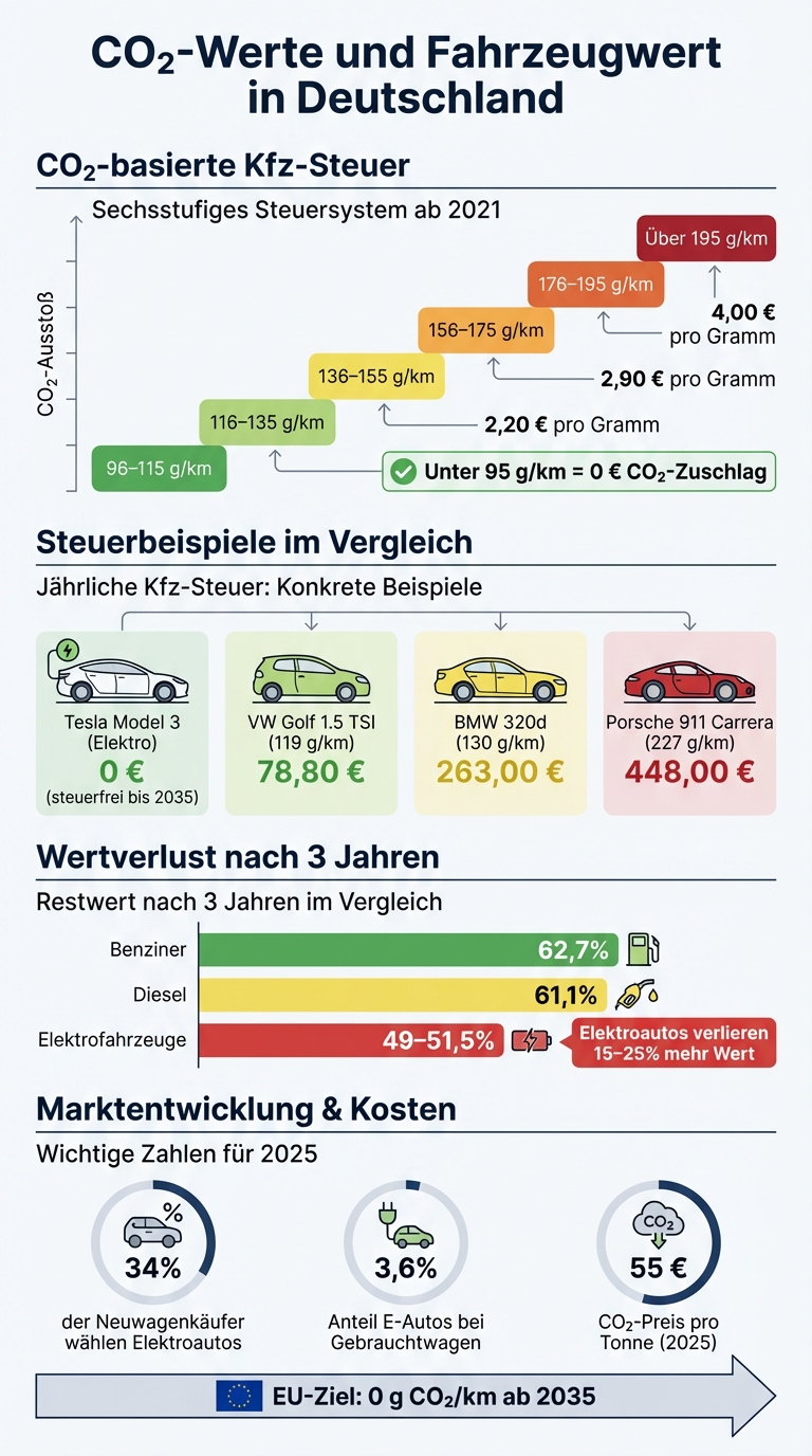 CO2-Steuer und Wertverlust: Vergleich Elektro- vs. Verbrennerfahrzeuge