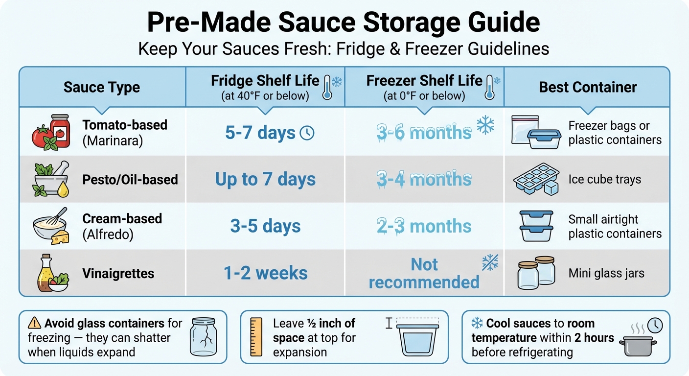 Storage Guidelines for Pre-Made Sauces: Fridge vs Freezer Shelf Life