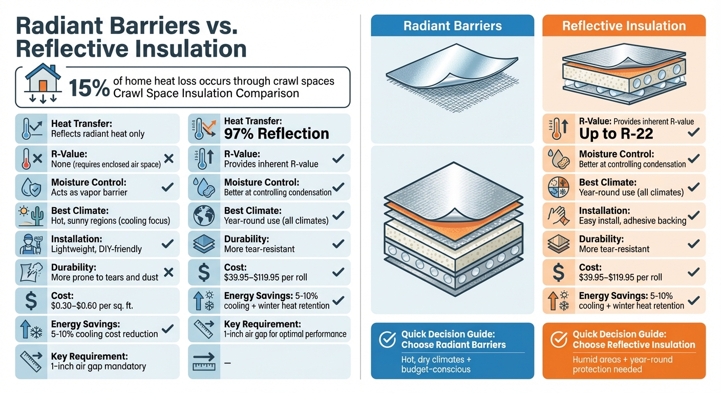 Radiant Barriers vs Reflective Insulation Comparison Chart