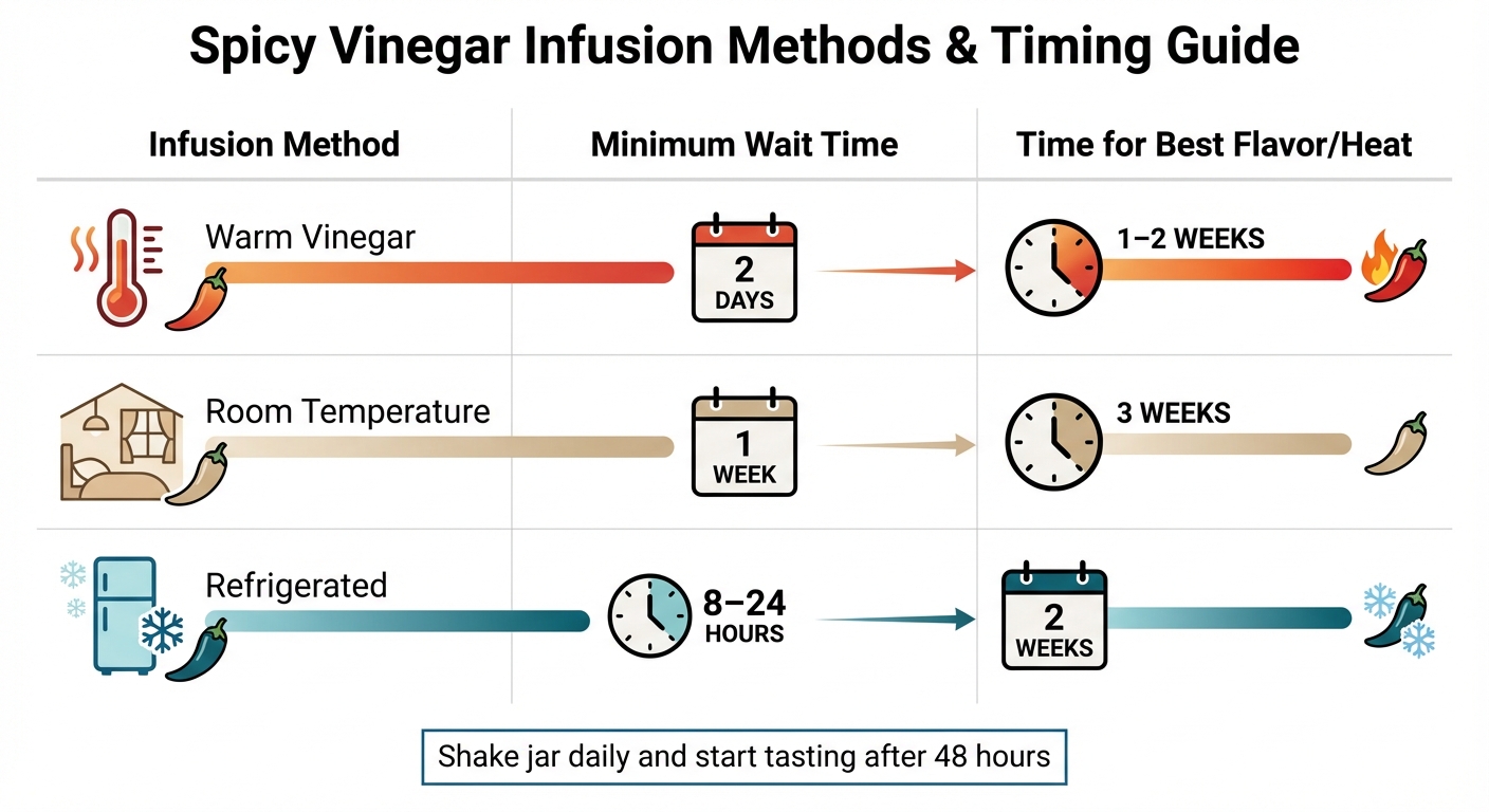 Spicy Vinegar Infusion Methods and Timing Comparison Chart