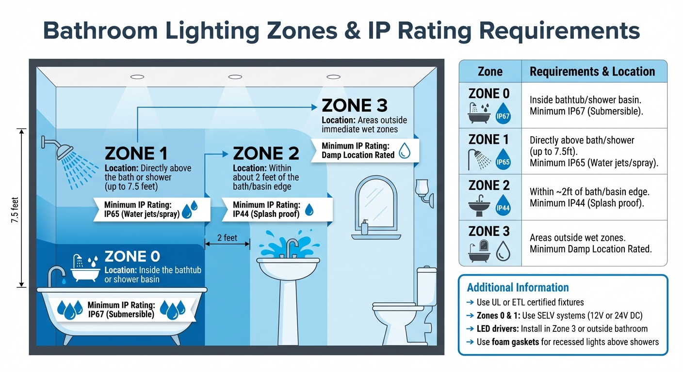 Bathroom Lighting Zones and IP Rating Requirements Guide