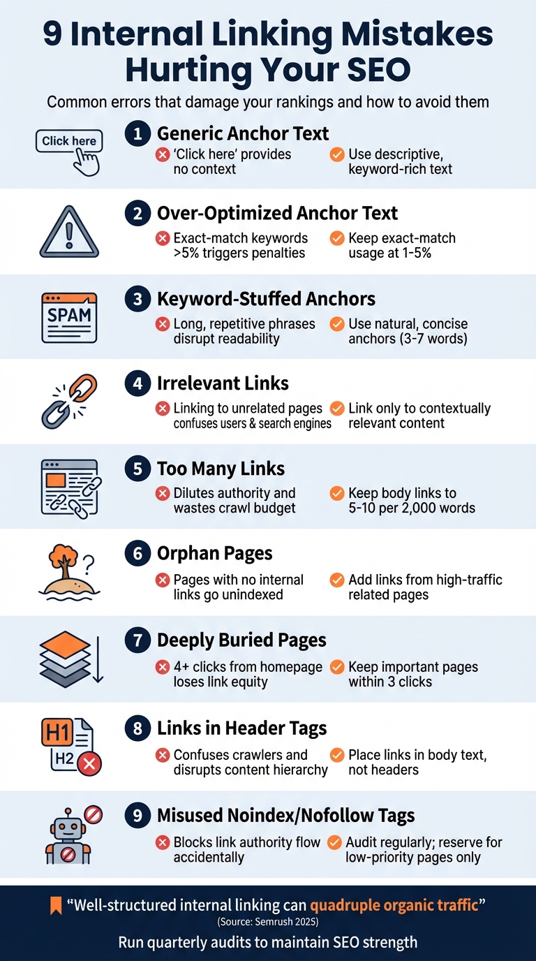 9 Internal Linking Mistakes That Hurt SEO Rankings