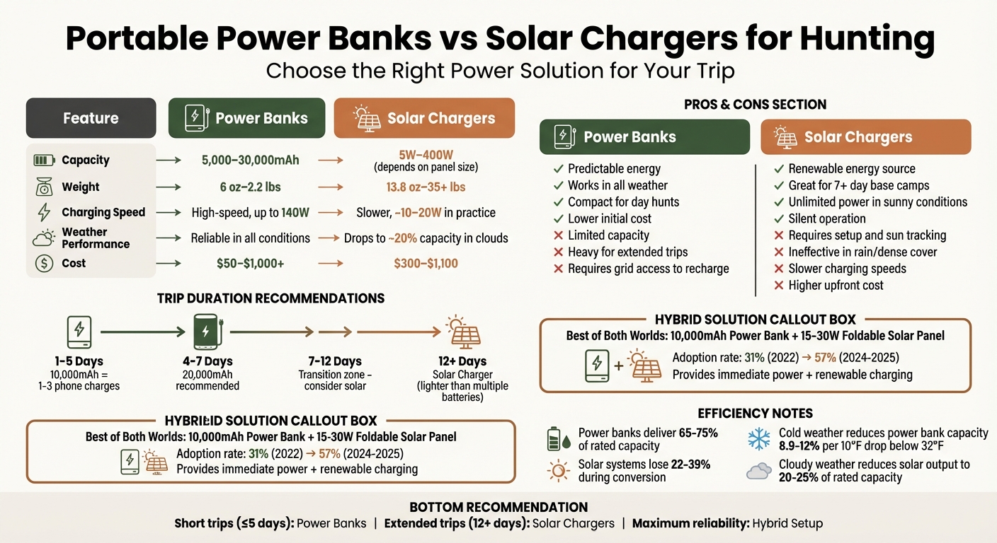 Portable Power Banks vs Solar Chargers for Hunting: Complete Comparison Guide