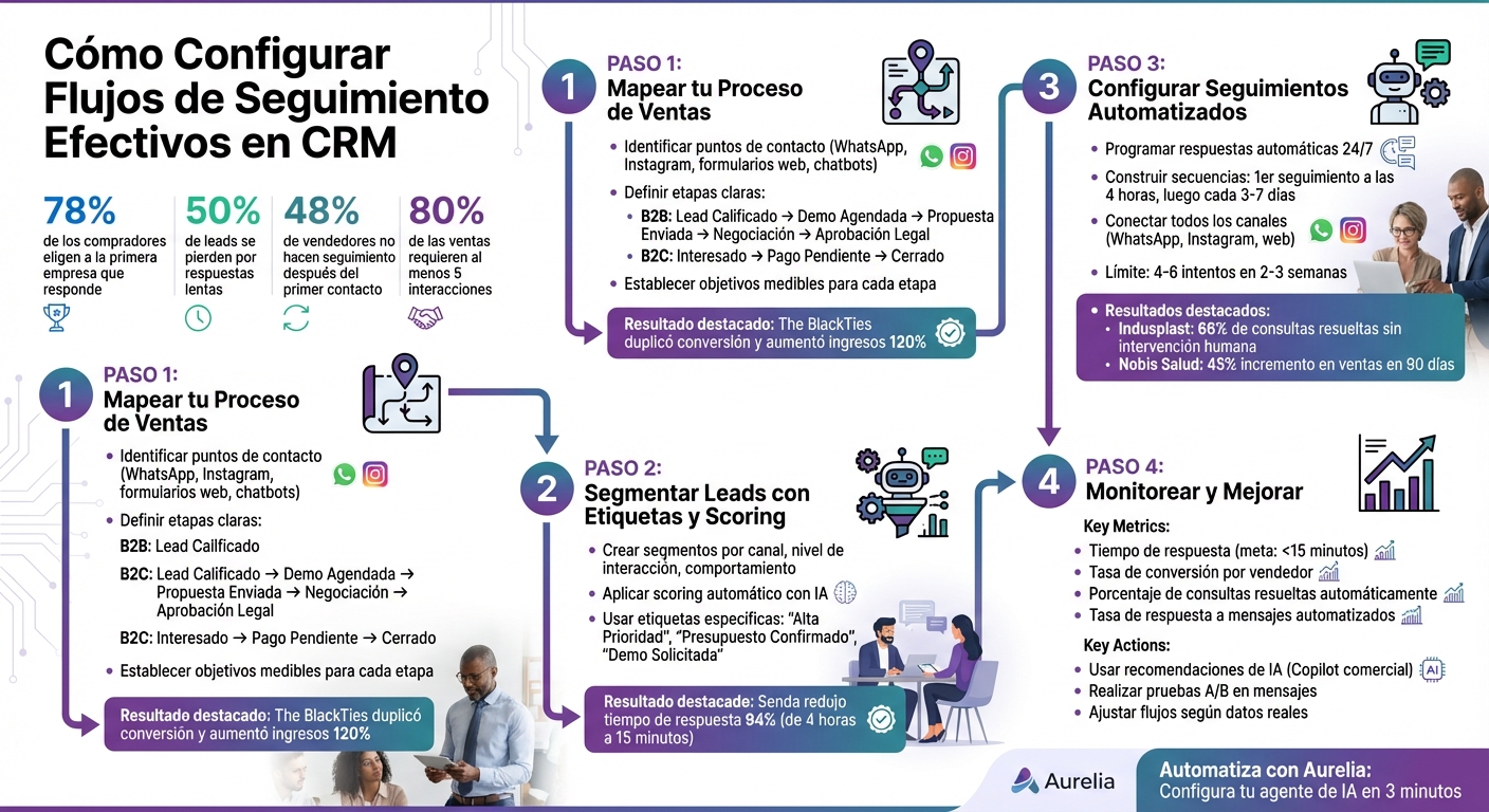 4 pasos para configurar flujos de seguimiento efectivos en CRM