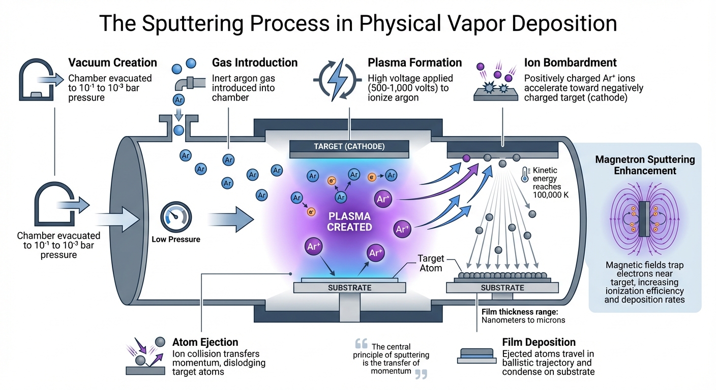 How PVD Sputtering Process Works: Step-by-Step Visualization