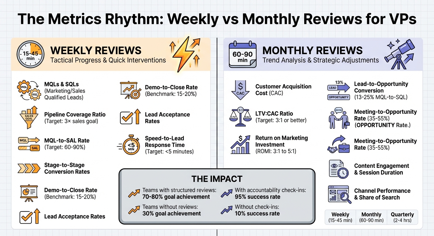 Weekly vs Monthly Metrics Review Cadence for VPs