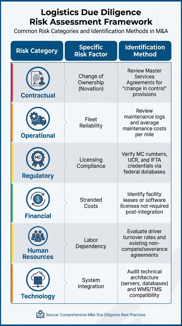 Logistics Due Diligence Risk Assessment Framework for M&A