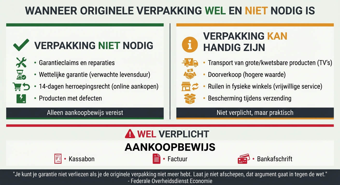 Wanneer je de originele verpakking wel of niet nodig hebt - garantie vs retour