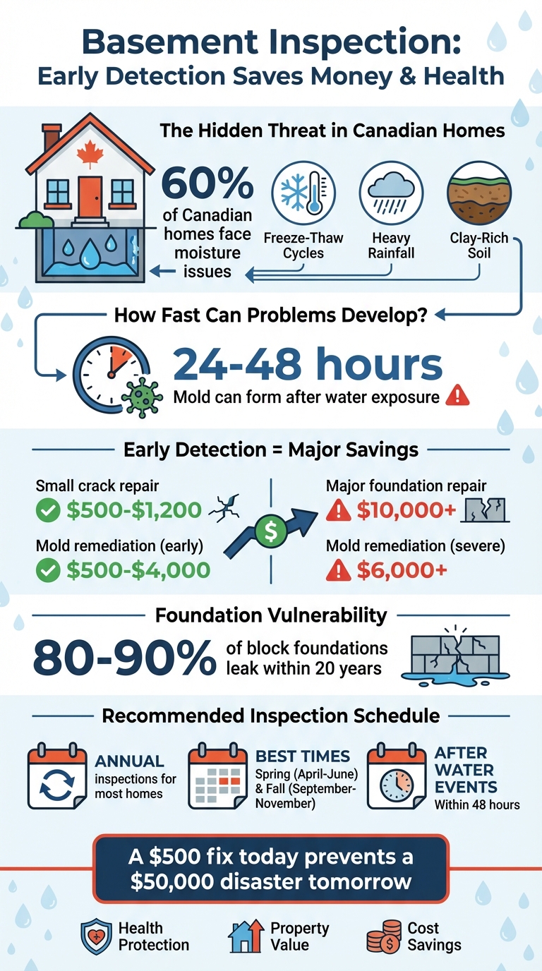 Basement Inspection Cost Savings and Health Risks Infographic