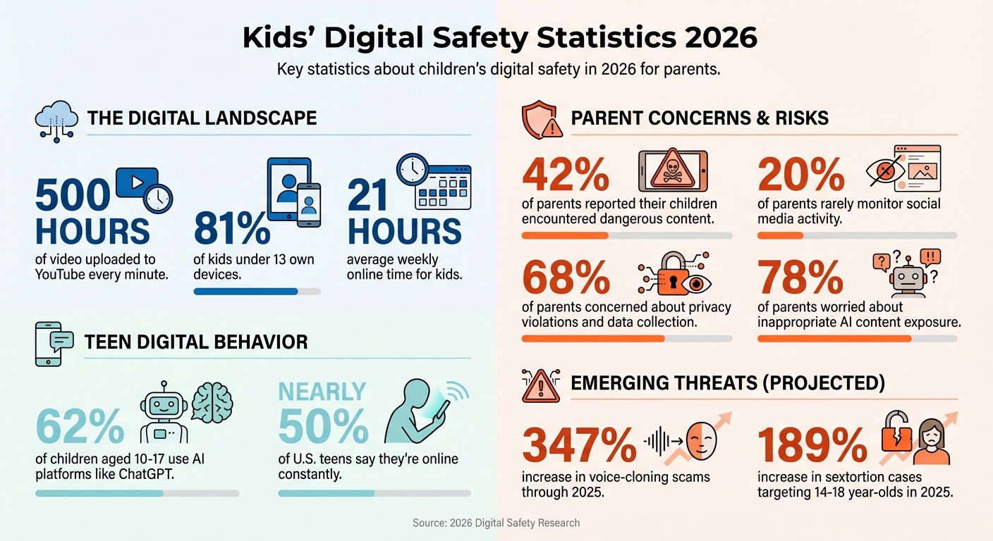 Kids' Digital Safety Statistics and Key Risks in 2026