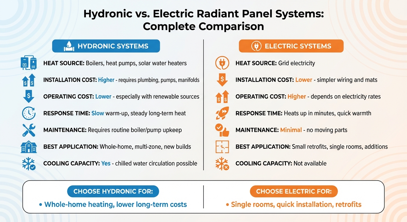 Hydronic vs Electric Radiant Panel Systems Comparison