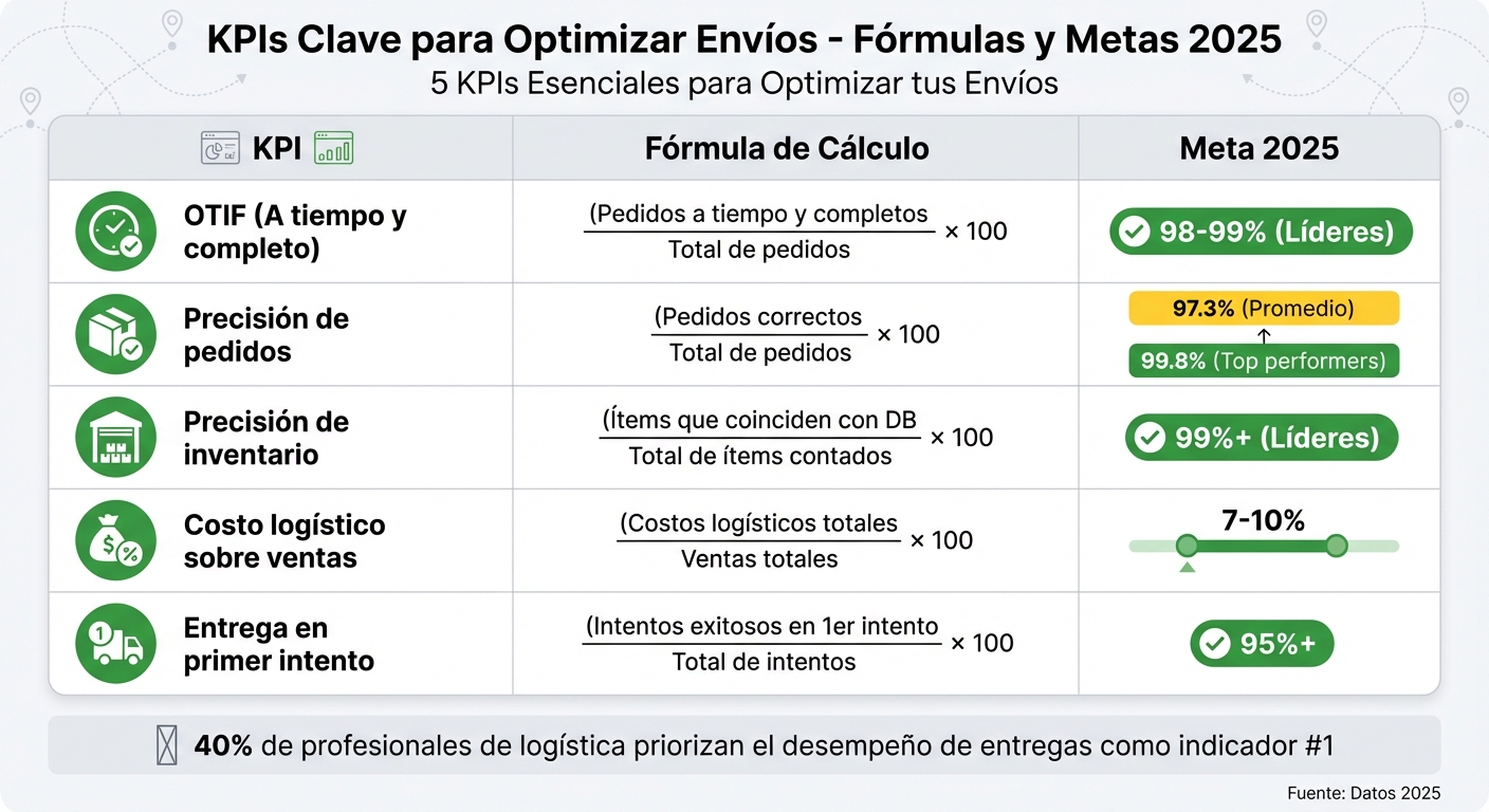 KPIs clave de logística: fórmulas y metas 2025