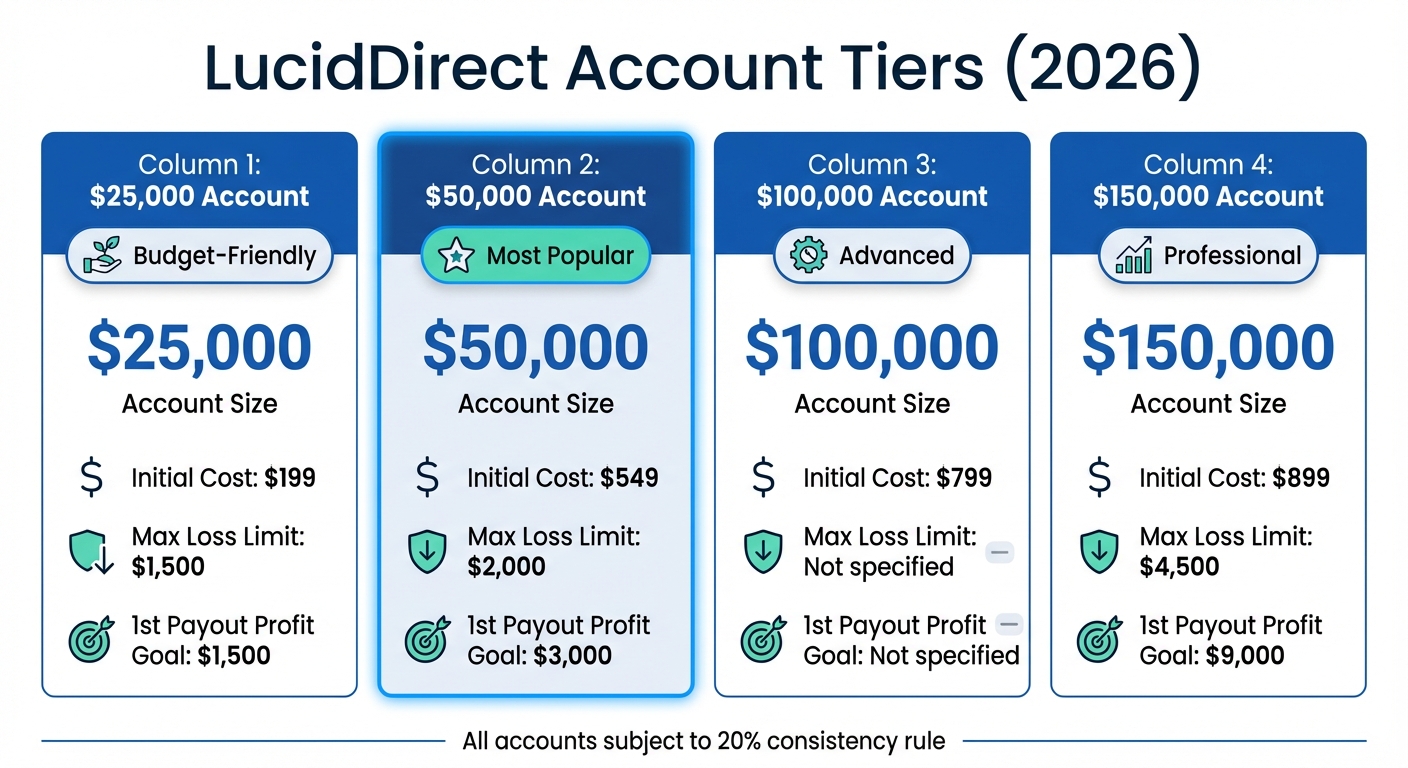 LucidDirect Account Tiers Comparison: Costs, Limits, and Profit Goals