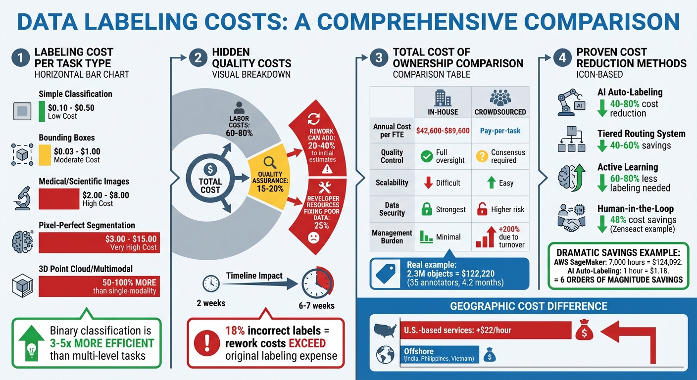 Cost Comparison: Simple vs Complex Data Labeling Tasks and Methods