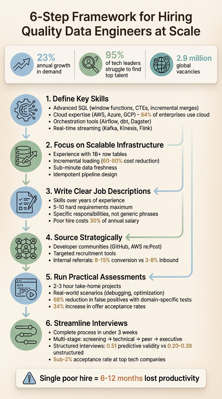 6-Step Framework for Hiring Quality Data Engineers at Scale