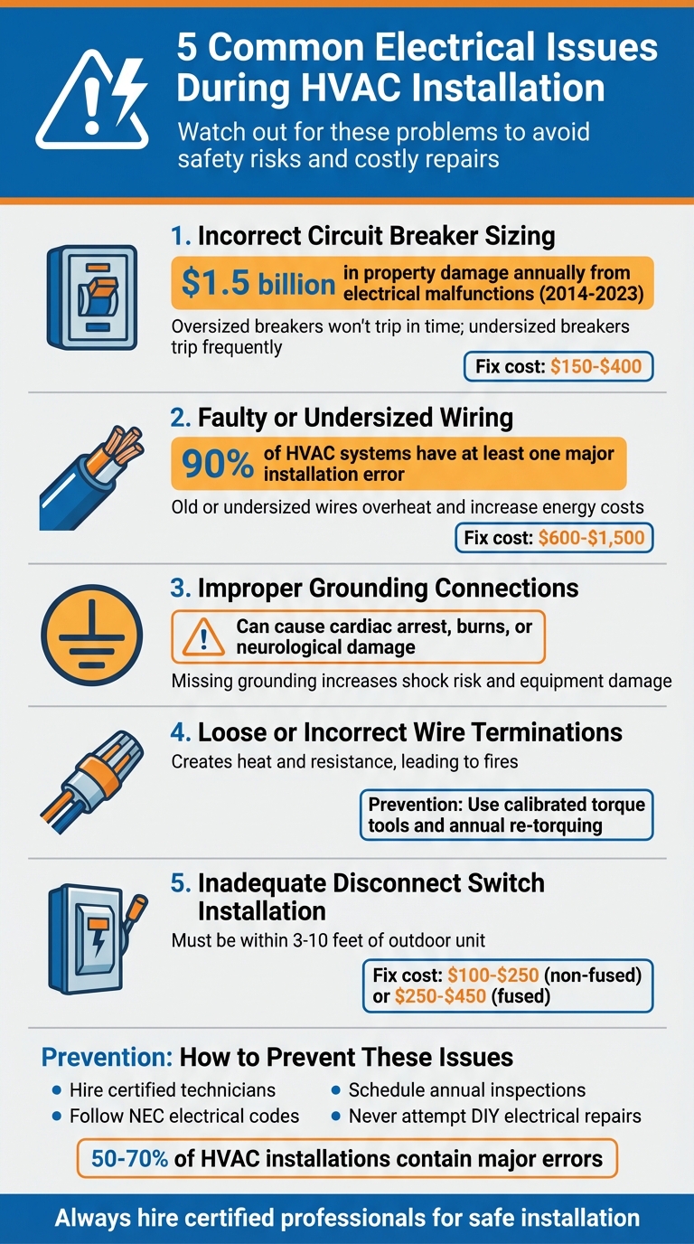 5 Common Electrical Issues During HVAC Installation and Prevention Tips