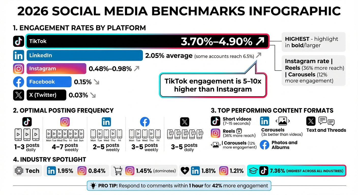 2026 Social Media Engagement Rates and Posting Frequency by Platform