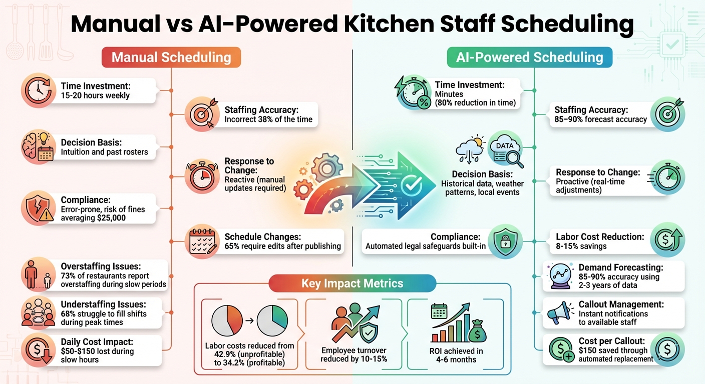 Manual vs AI-Powered Kitchen Staff Scheduling Comparison