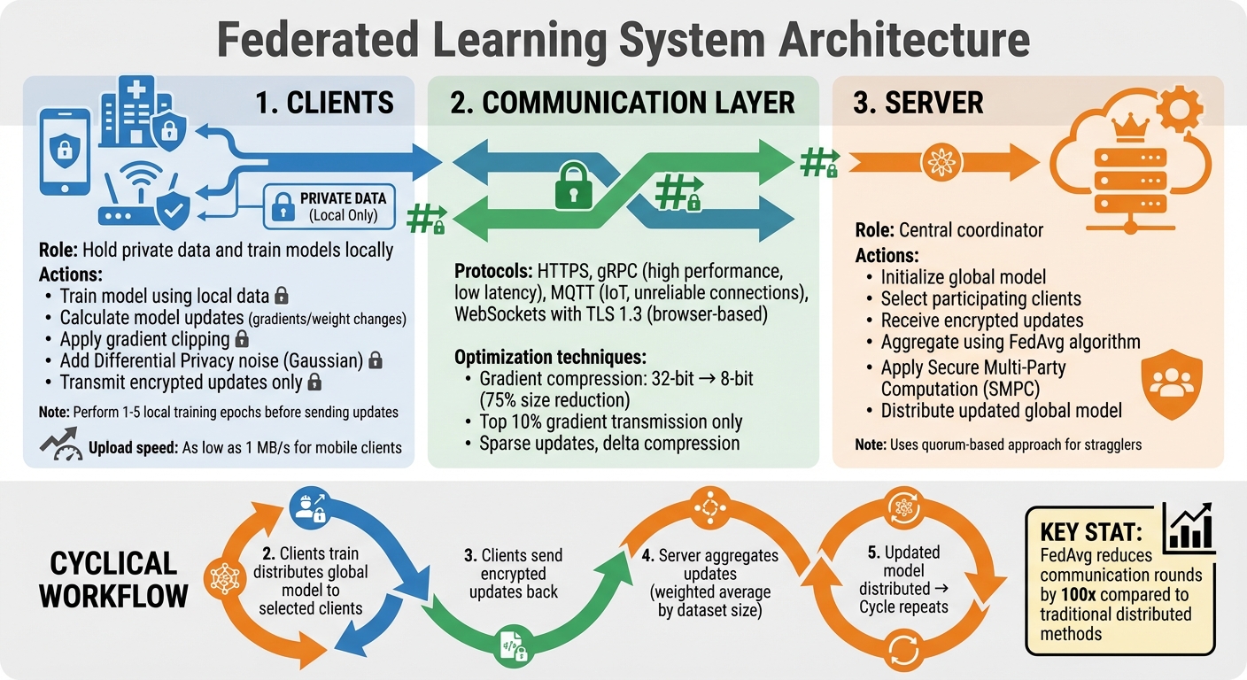 Federated Learning System Architecture and Workflow
