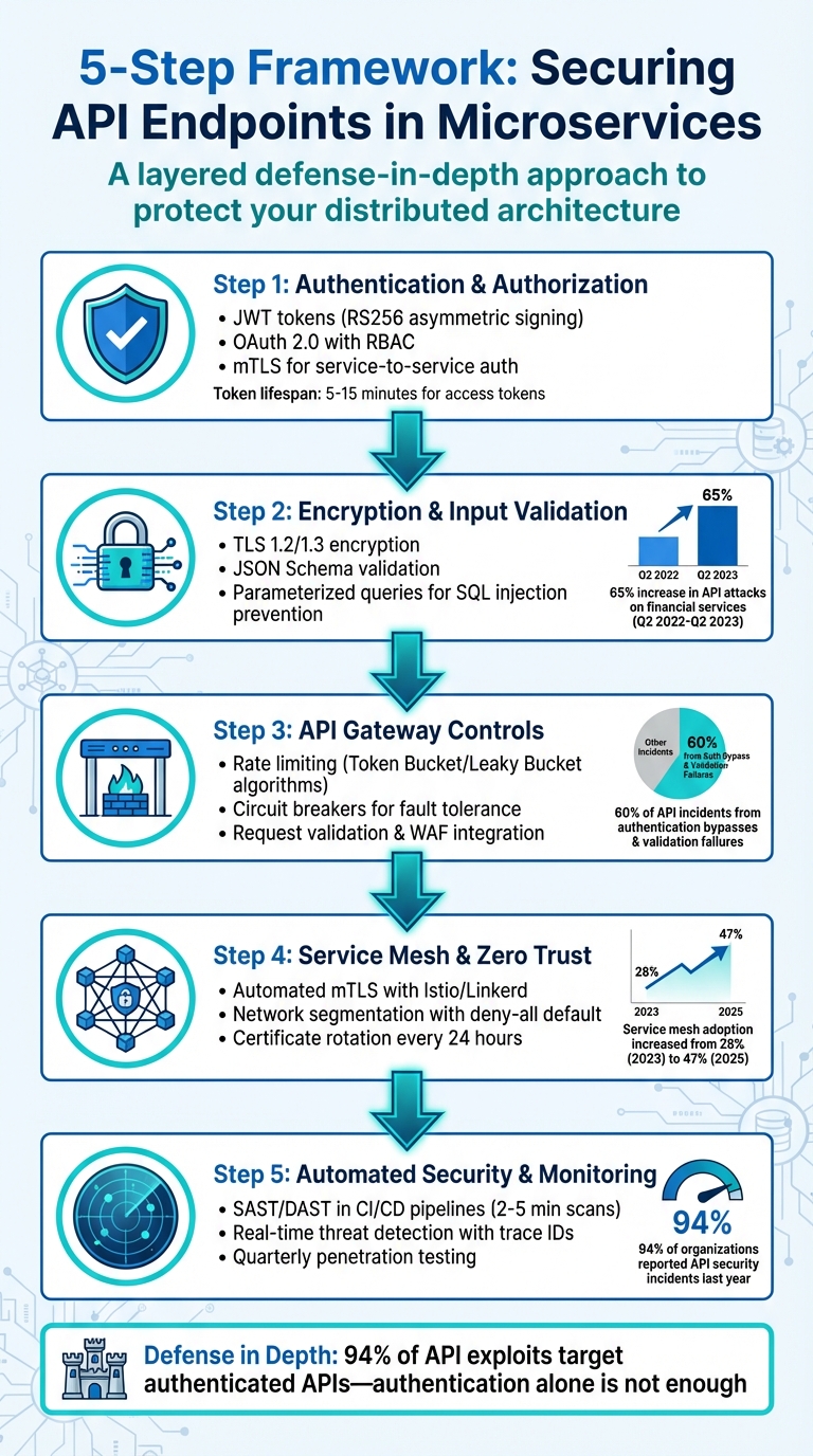 5-Step Framework for Securing API Endpoints in Microservices Architecture