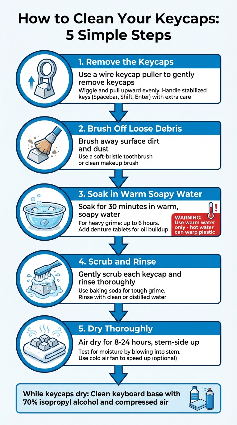 5-Step Keycap Cleaning Process Guide