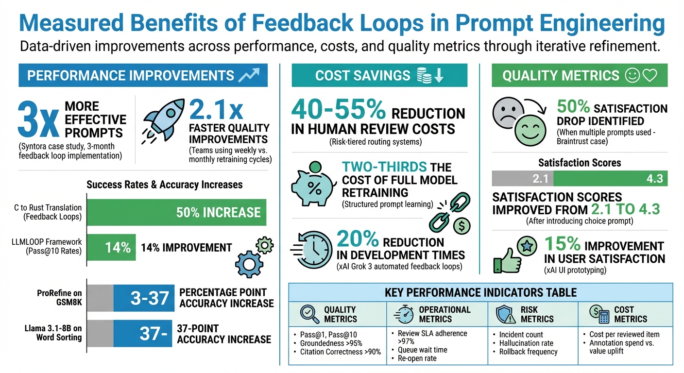Measured Benefits of Feedback Loops in Prompt Engineering