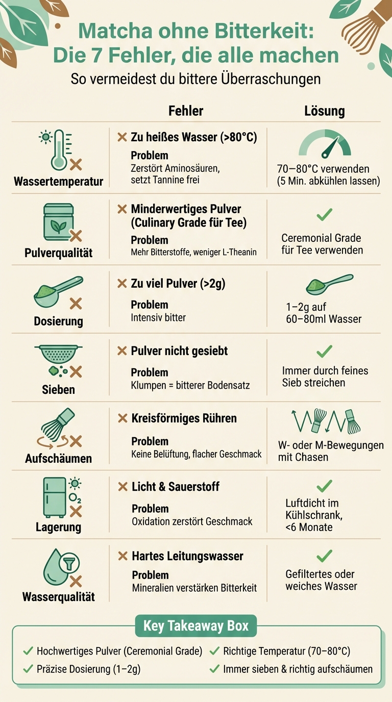 Die 7 häufigsten Matcha-Fehler und ihre Lösungen im Überblick