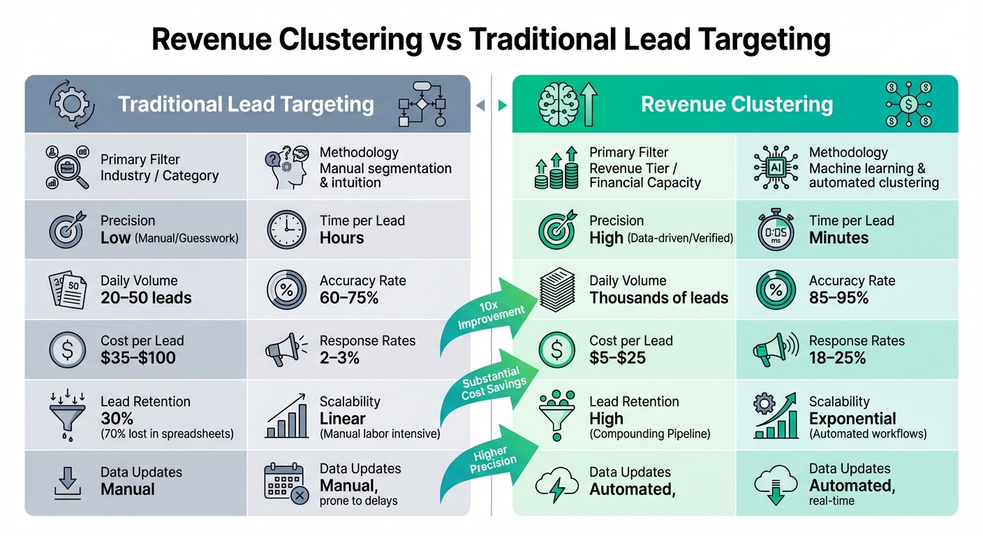Revenue Clustering vs Traditional Lead Targeting: Performance Metrics Comparison