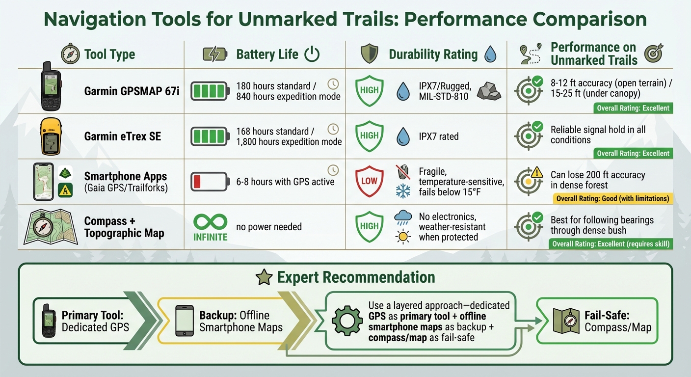 Navigation Tools Comparison: Battery Life, Durability and Performance for Unmarked Trails