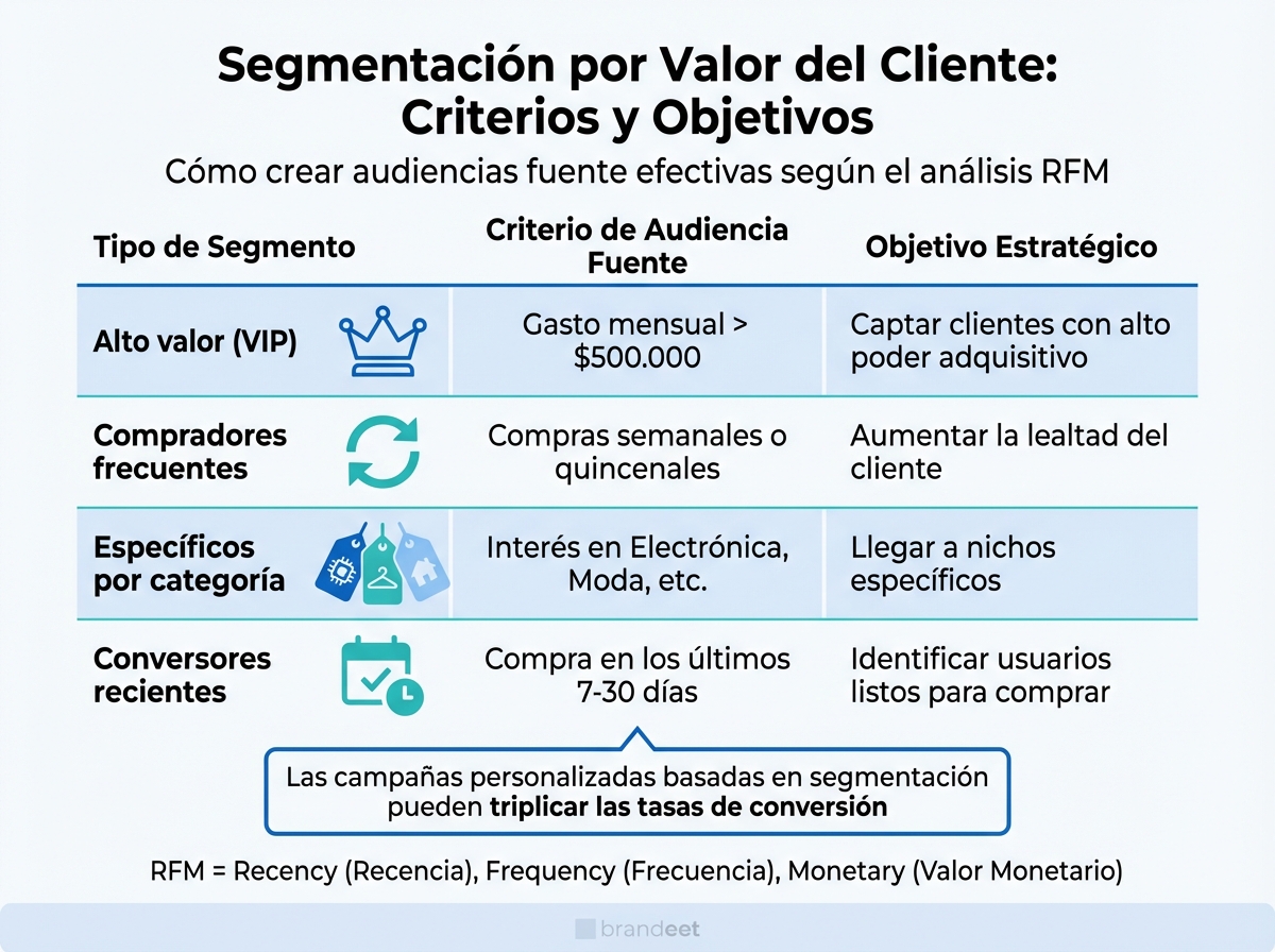 Segmentación de audiencias por valor del cliente: criterios y objetivos estratégicos