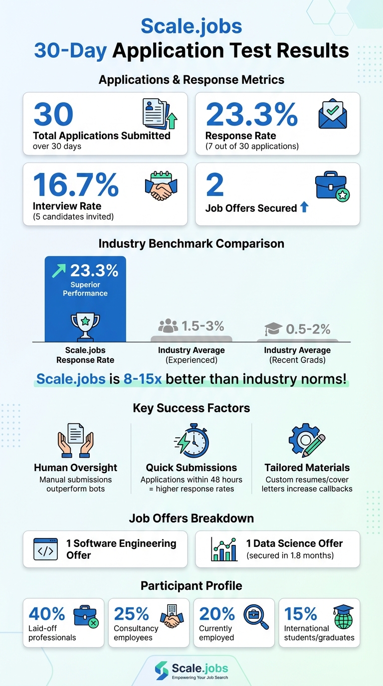 Scale.jobs 30-Day Test Results: Response Rates, Interviews & Job Offers