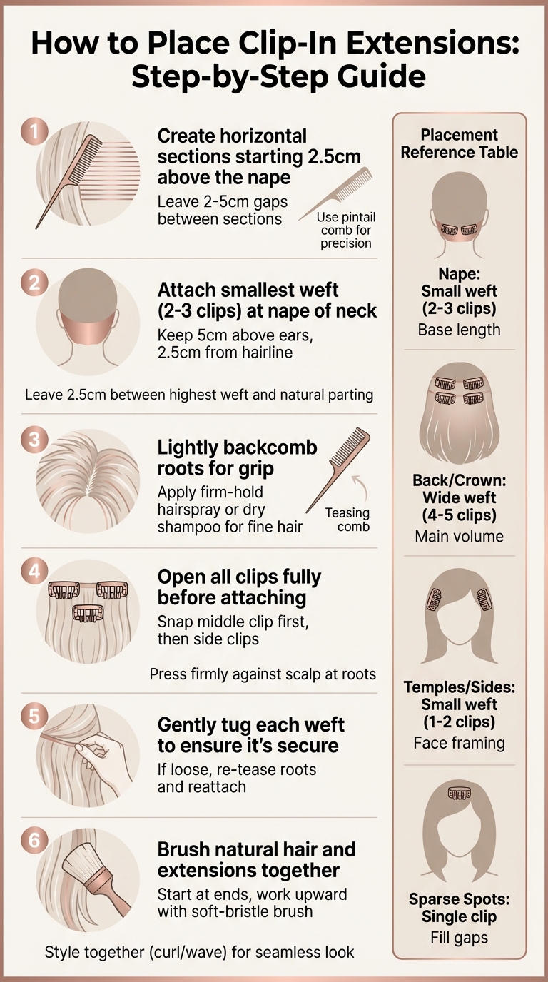 Step-by-Step Guide to Applying Clip-In Hair Extensions