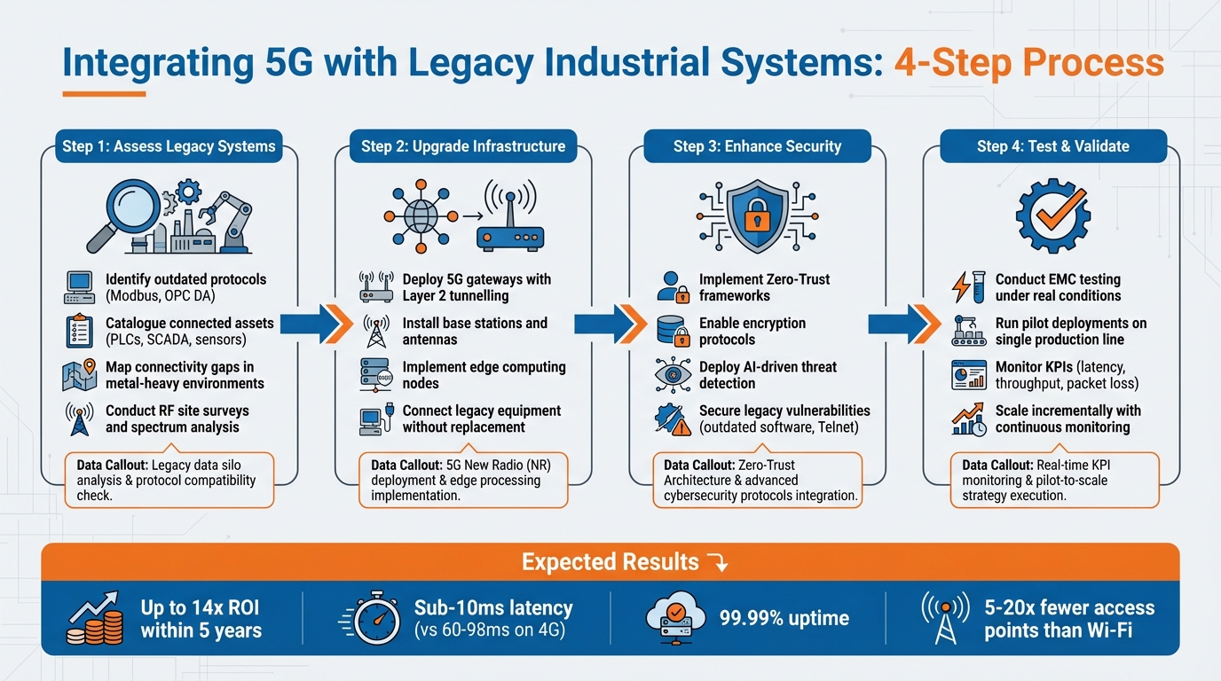 4-Step Process for Integrating 5G with Legacy Industrial Systems